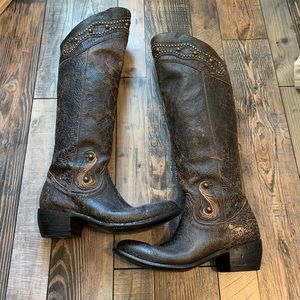 Old Gringo Distressed Studded Knee High Boots